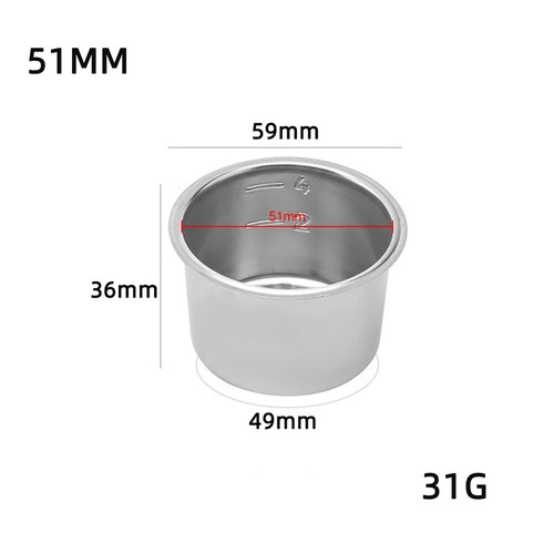 Máquina de café sin fondo de café de 51 mm Portafiltro cesta filtro herramienta de café espresso - Imagen 13 de 13