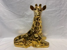 Vintage MCM 1979 Jaru Pottery Metallic Gold Giraffe Statue