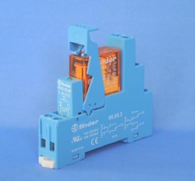 Finder 40.52 Relay with 95.95.3 Base and 99.80.0.024.98 Varistor Module (New)
