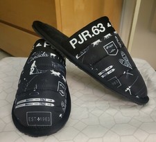 NWB Women's Pajar Stevie Black/White Vintage Print Slippers SZ. 8-8.5 US/39 EU