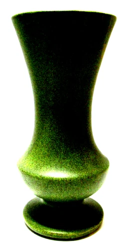 Vintage McCoy Pottery Floraline Vase # 401 Avocado Green Brown Speckled 9 1/2" T