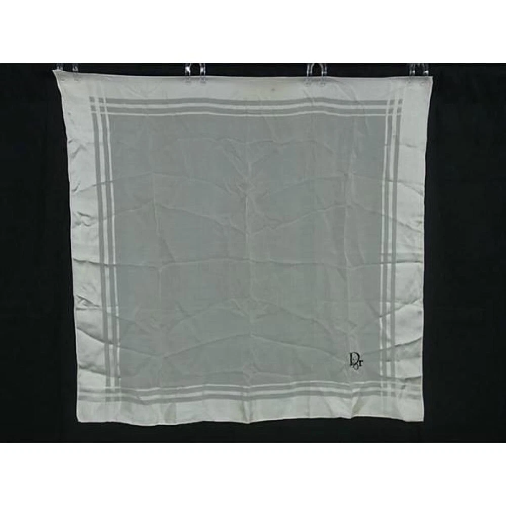 Christian Dior foulard carré 28x27 pouces ivoire 04791a