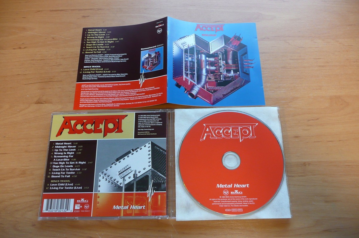 CD ACCEPT - METAL HEART / BMG BERLIN MUSIK 2002 / HEAVY METAL