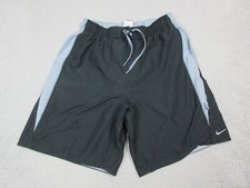 Nike Swim Trunks Mens Large Black Drawstring Bathing Suit Shorts 30X20