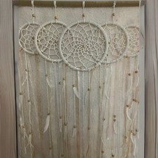 Large Dreamcatcher, Beige With Beads  Feathers, New w/tags, Handmade