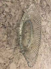 Vintage Ribbed Oval Clear Glass Relish/Candy Dish