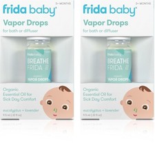 Lot 2 x Frida Baby Vapor Bath Drops Organic Essential Oil Eucalyptus .32oz
