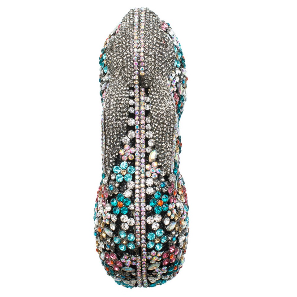 Rabbit Hip Hop Minaudiere Evening Bag Handbag Silver Crystal Clutch ...