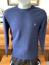 Polo Ralph Lauren Sleepwear PAJAMA TOP Mens LG Blue Thermal PJ SHIRT Waffle Knit