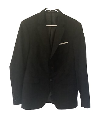 Zara Men’s Suit Jacket Blazer Size US 38 Black Lined Pockets Preowned