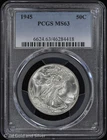1945 50C Walking Liberty Silver Half Dollar PCGS MS 63 | Uncirculated UNC