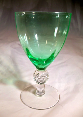 MORGANTOWN GLASS GOLF BALL #7643 MEADOW GREEN 5-1/2'' TALL 4-1/2 OUNCE CLARET!