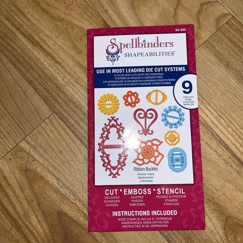 Spellbinders Shapeabilitites S4362 "Ribbon Buckles" Cut, Emboss, Stencil 9 Dies - Picture 2 of 6