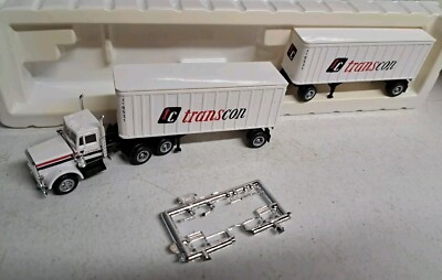 Con-Cor Tractor + 27 Foot Twin Trailers Transcon Item #0004-001029 Boxed NOS!