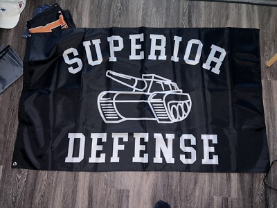 SUPERIOR DEFENSE フラッグ Superior Defense SUPDEF 3' x 5' Black/White Athletic Club Flag EUC