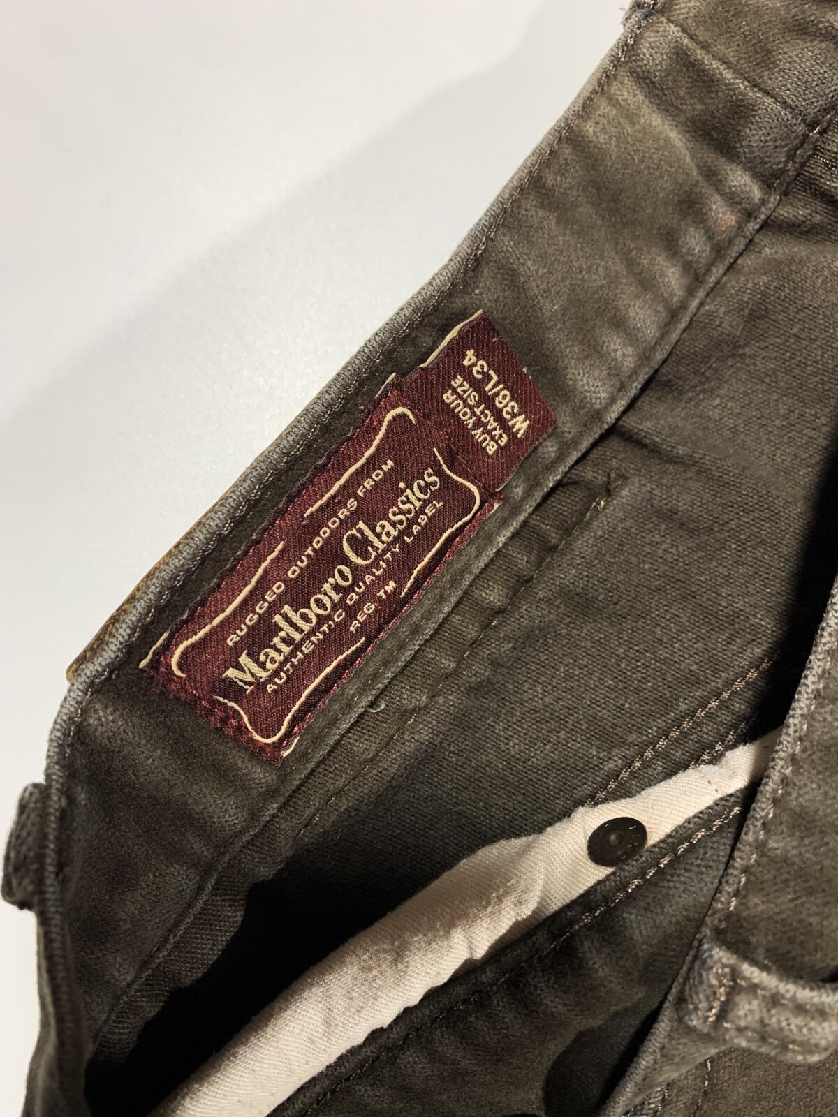 Marlboro Classics Vintage Mens Brown Cotton Straight Trouser W36 L34 image 3