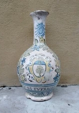 Antique Pharmacy Majolica Bowl "SAQ:a EUFRAGIA" CASTLES ABRUZZO 17th