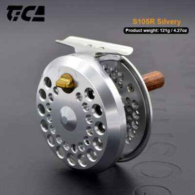 aluminum fly reel handle TICA Fishmaster 3/4wt Aluminum Fly Reel Wooden Handle for River & String  Fishing