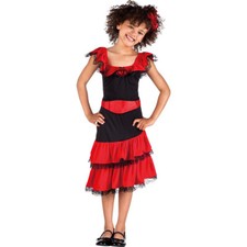 Kinder Flamenco Kostüm & Haarschmuck / Karneval Fasching Spanierin Kleid 110-122