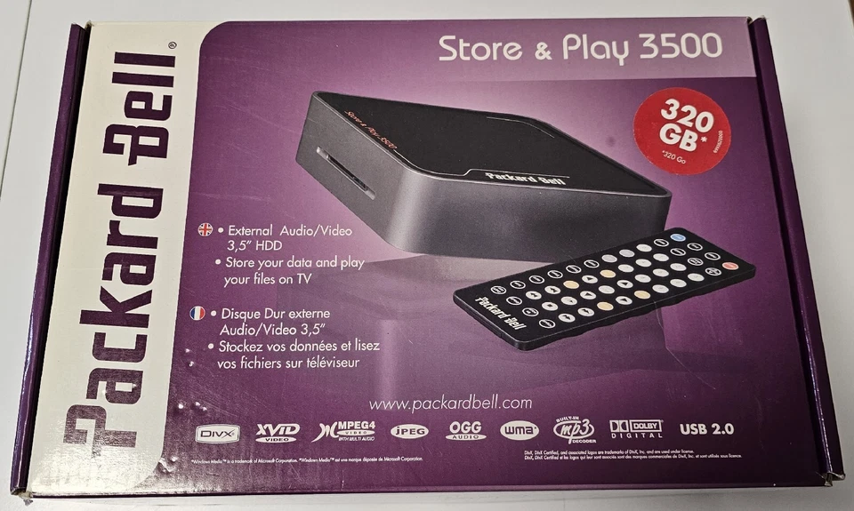 [PACKARD BELL] STORE & PLAY 3500 ☆ 320 GB ☆ EXTERNE FESTPLATTE • USB • Backup