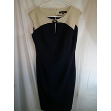 Ellen Tracy Sheath Dress Color Block Sleeveless Career Workwear Size 6