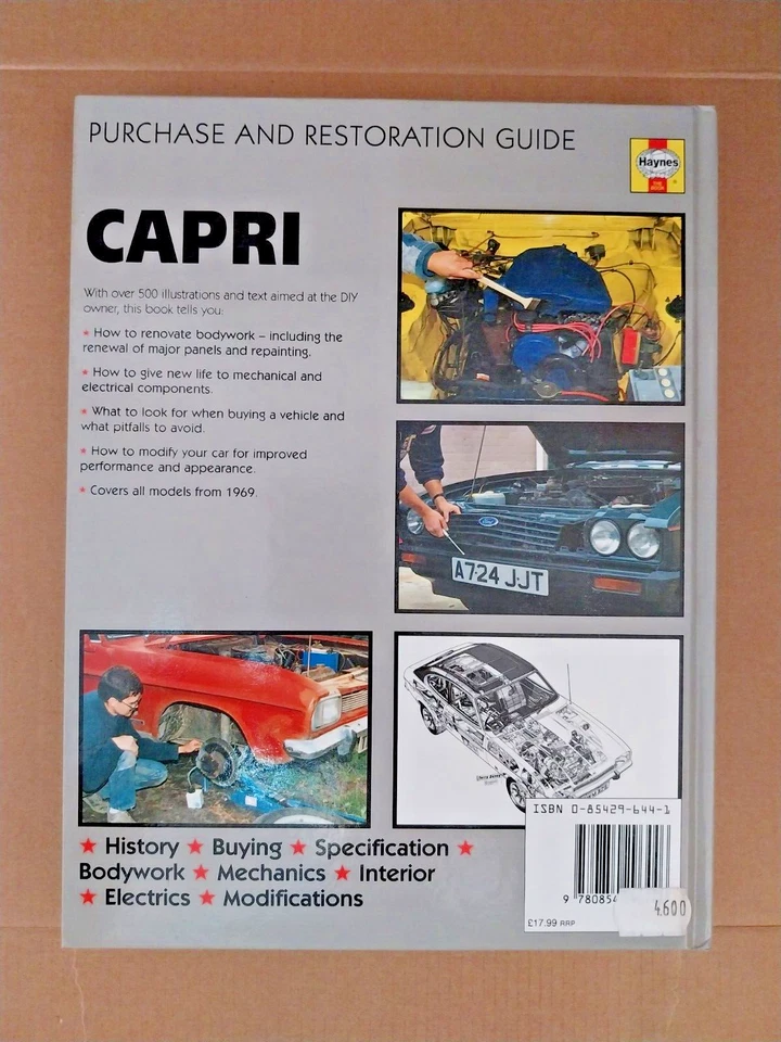HAYNES F644 CAPRI PURCHASE AND RESTORATION GUIDE (ALL M FROM 1969) - Imagen 3 de 4