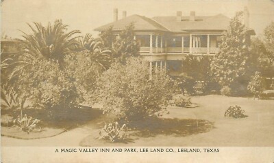 Postcard RPPC 1918 Leeland Texas Magic Valley Inn & Park occupation 24-5969