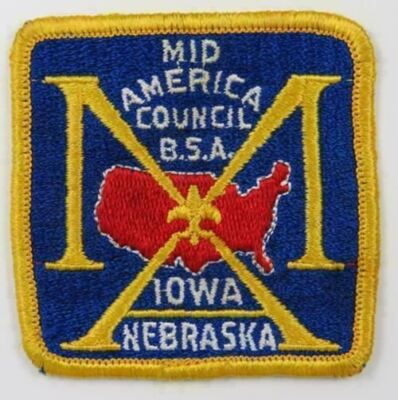 MID America Council BSA Iowa Nebraska Patch CP YELLOW Border [C-1111]