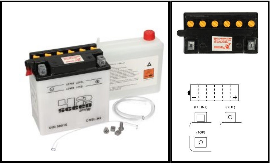Batterie YB9L-A2 12V 9Ah à haute puissance de démarrage pour moto et scooter classique