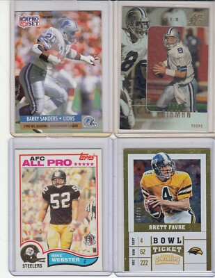 Football Four Cards Brett Favre Gold 08/99 Aikman Sample Mike Webster B. Sander