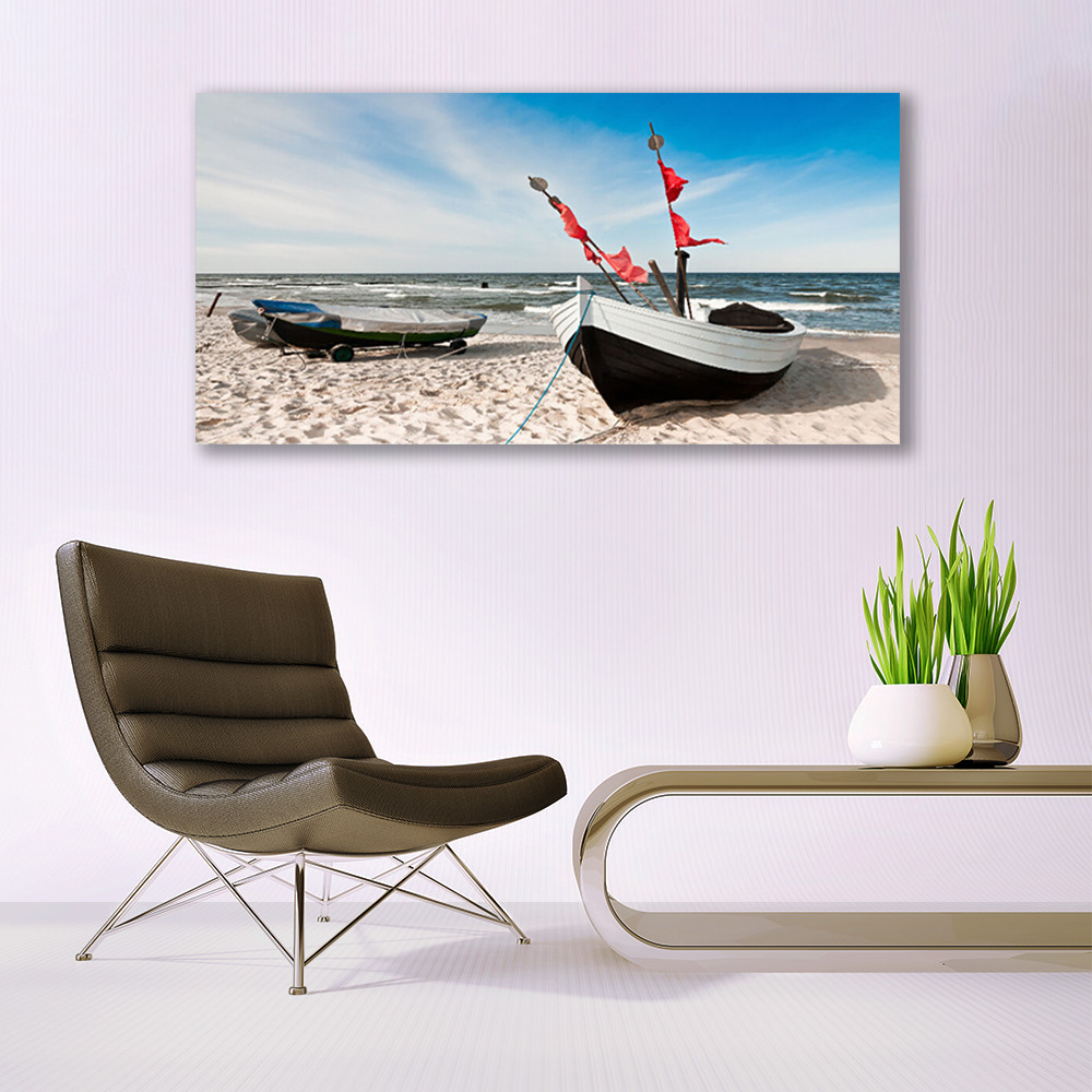 Tableau impression image sur plexiglas 140x70 bateaux de mer - 2