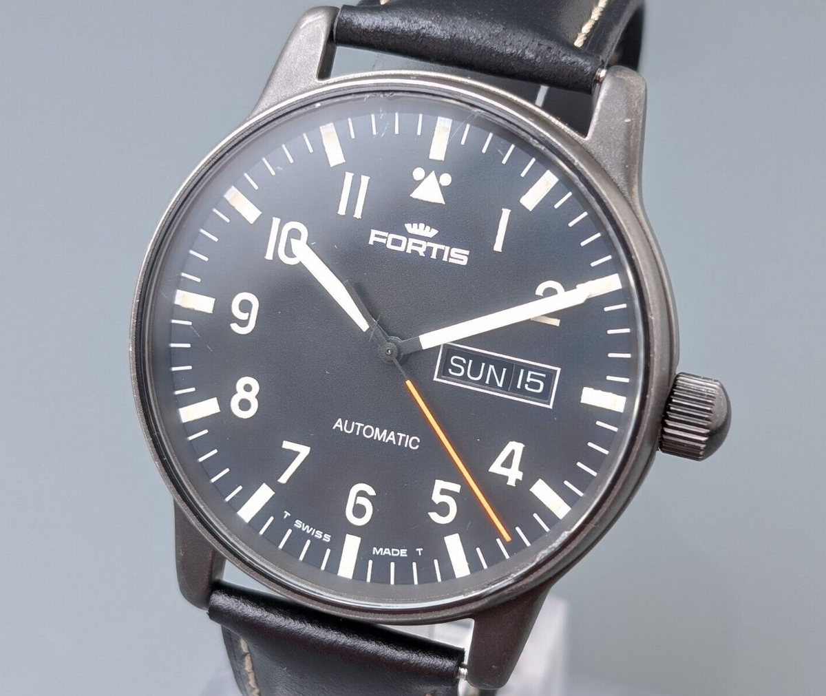 Fortis Flieger 595.18.158 automatic date 40mm Men's watch Vintage