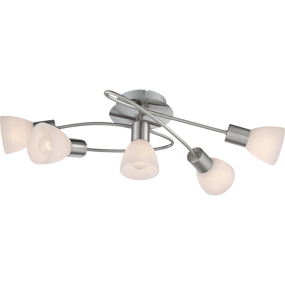 Lampada Da Soffitto Lampada Da Salotto Lampada Da Cucina Vetro Argento L 61 Cm - Immagine 2 di 4