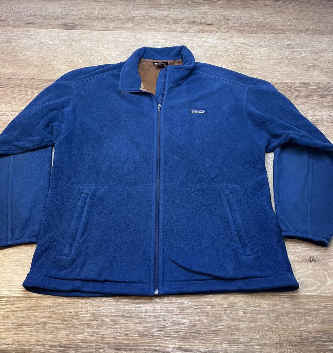 Patagonia Synchilla Jacket Mens Solid Blue Fleece Full Zip Size XL 