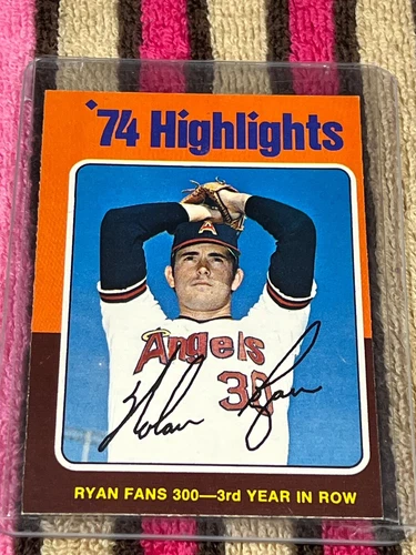 1975 O-PEE-CHEE #5 NOLAN RYAN HIGHLIGHTS H.O.F. NMMT VINTAGE BASEBALL CARD!