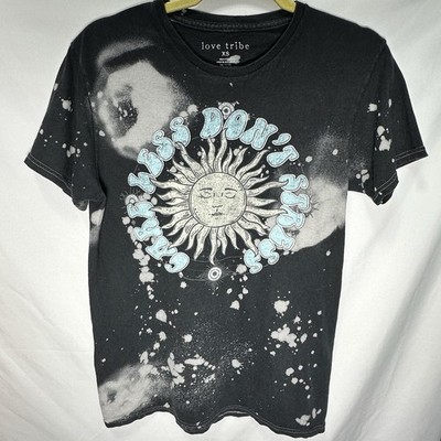 Love Tribe Carpe Diem Sun Graphic Tee XS Black Witchy Grunge Aesthetic