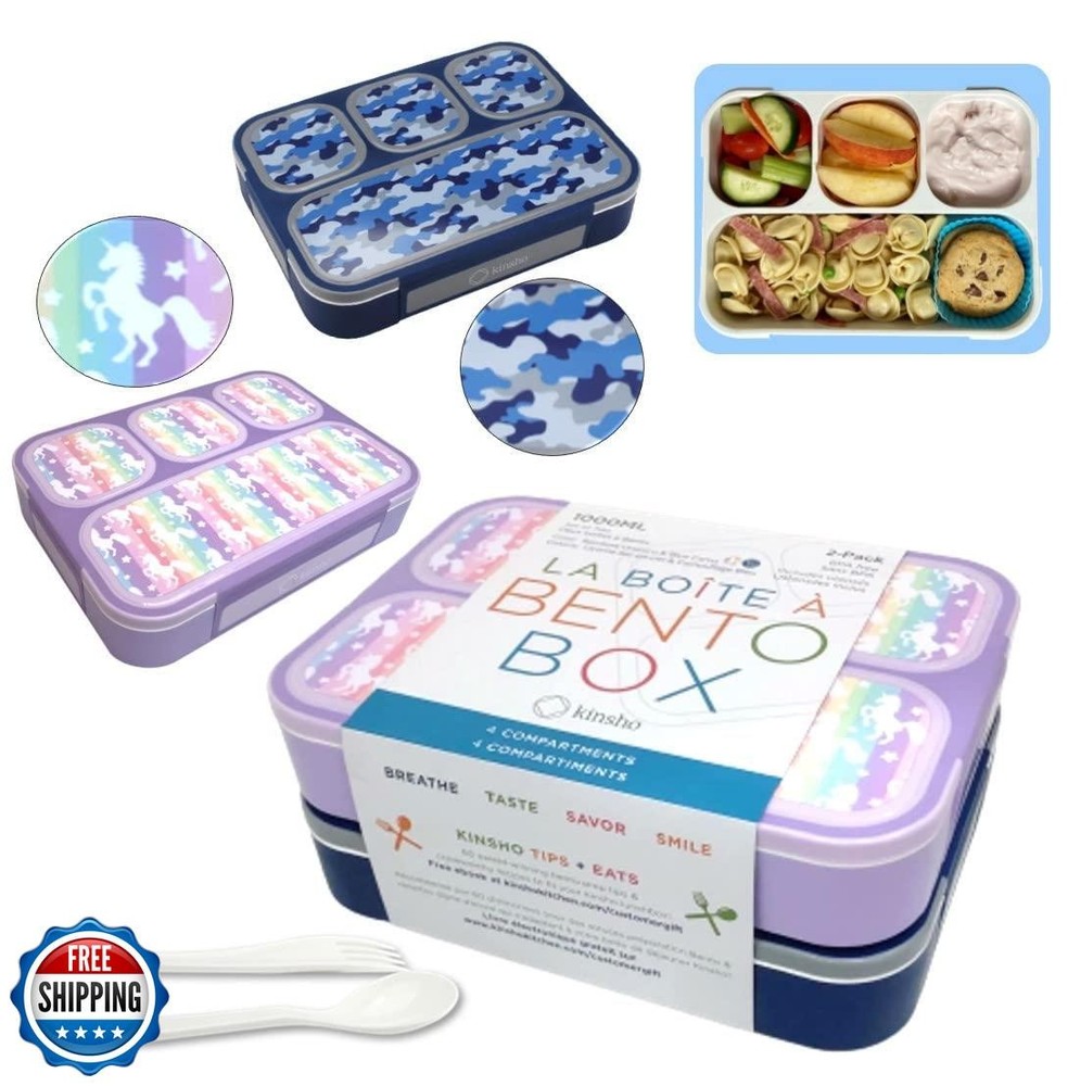 Leakproof Bento Lunch Box for Kids and Adults by Kinsho