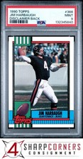 1990 TOPPS DISCLAIMER BACK #366 JIM HARBAUGH BEARS POP 4 PSA 9