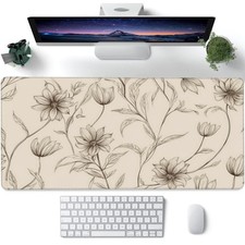 XXL Mouse Pad,Minimalist Flowers Large Gaming Mouse Pad,Abstract line Floral ...