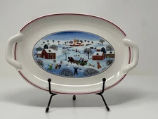 Villeroy & Boch Naif Christmas Vitro Porcelain Pickle Dish Oval Appetizer Plate