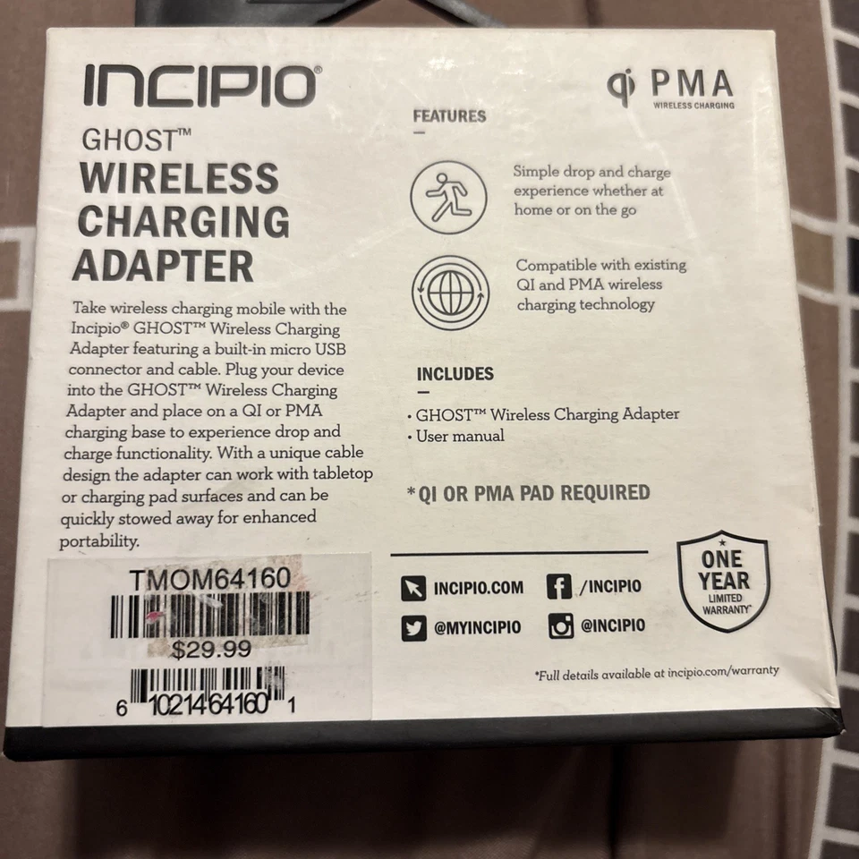 INCIPIO GHOST 无线充电适配器。兼容现有 QI PMA 无线 — 第 2/3 张图片