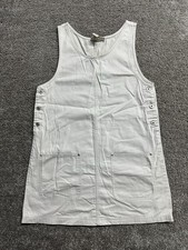 Vintage Express Jumper Dress Womens Large Tan Khaki Button Pockets 90s Y2K L