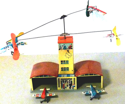 HOCH & BECKMANN.FLUGPLATZ-TOWER-6 FLUGZEUGE.1950.TOPZUSTAND.S.FOTOS.FUNKTION OK!