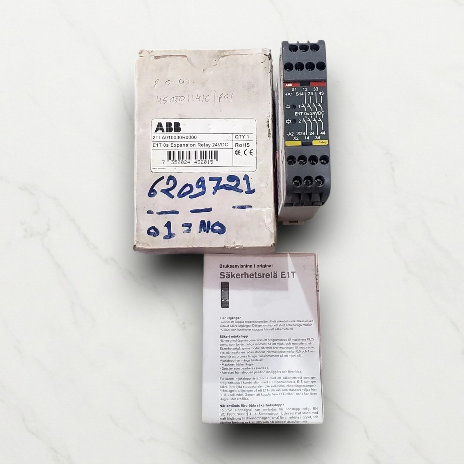 ABB SAFETY RELAY E1T 2TLA010030R0000 24VDC EXPANSION RELAY FREE FAST SHIPPING
