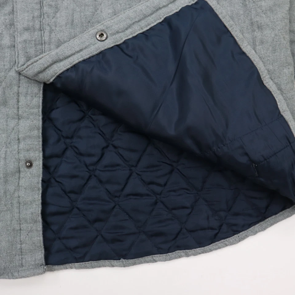 St Johns Bay Acolchada Chaqueta Camisa Chaqueta Para Hombres Grande Gris Bolsillos a Presión Ropa de Trabajo Foto 2 de 4