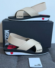 Image of Love Moschino Leather Crossover Strap Platform Sandal UK5 EU38 NWB RP£160 Free🚚