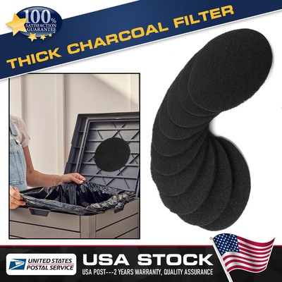 10Pcs Activated Carbon Trash Can Filters 6.7 inch 1cm Extra Thick Indoor Comp