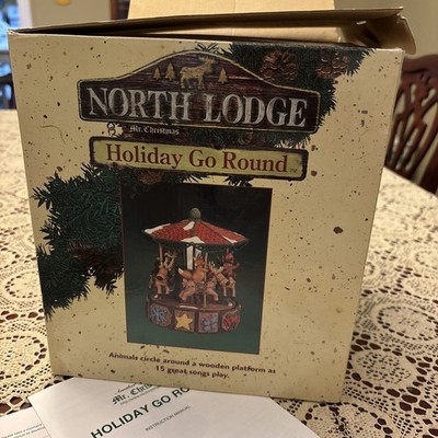 Mr Christmas North Lodge Holiday  Carousel Moving Animal Musical-New in the Box 