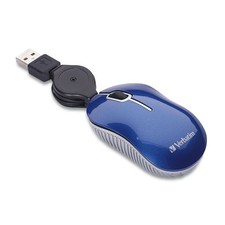 Verbatim Wired Optical Computer Mini USB-A Mouse - Plug Play Mini, BLUE