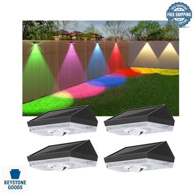4 Pack Solar Fence & Garden Lights - RGB & Multi-Color Modes, Waterproof, 10 ...